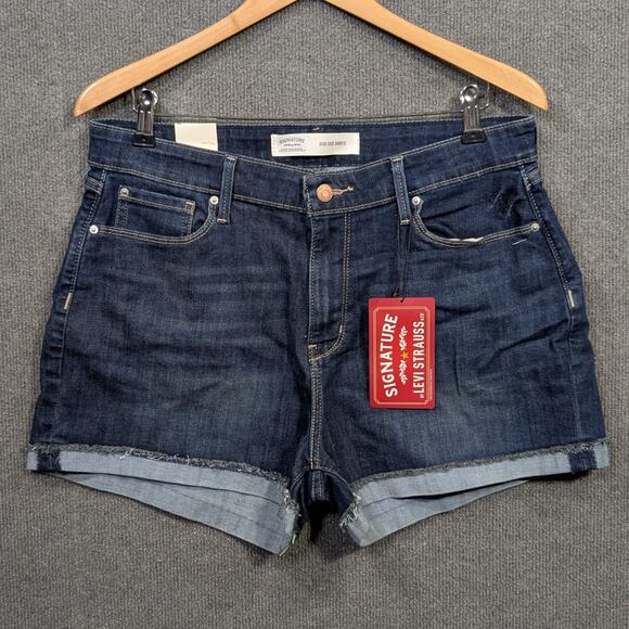 Levis High Rise 3" Shorts Womens 14/32 (Fits 33x3) Simply Stretch Comfort Roll - Picture 1 of 13